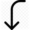 Interface Arrows Bend Down Left Arrow Bend Curve Change Direction Left To Down Icon