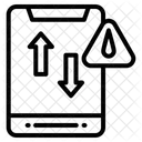 Arrow in screen mobile phone with speed triangle  Icon