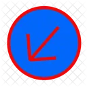 Arrow Left Downward Sign Left Arrow Icon