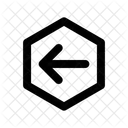 Arrow Left Hexagon Direction Movement Icon
