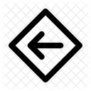 Arrow Left Rhombus Direction Movement Icon