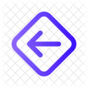 Arrow Left Rounded Rhombus  Icon