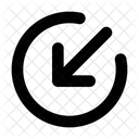 Arrow Narrow Circle Broken Down Left Icon