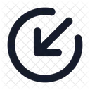 Arrow Narrow Circle Broken Down Left Icon
