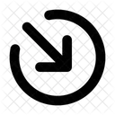 Arrow Narrow Circle Broken Down Right Icon