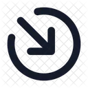 Arrow Narrow Circle Broken Down Right Icon
