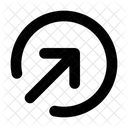 Arrow Narrow Circle Broken Up Right Icon