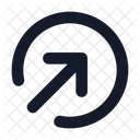 Arrow Narrow Circle Broken Up Right Icon