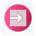 Arrow on striped backdrop  Icon