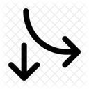 Arrow Ramp Right Down Arrow Navigation Navigate Icon