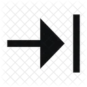 Arrow Right Align Fill Sharp Icon