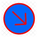 Arrow Right Downward Sign Symbol Icon