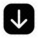 Arrow Square Rounded Down Directional Pointer Icon