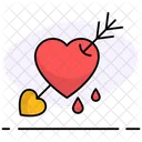 Arrow Through Heart Romance Relationships Icon