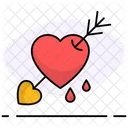 Arrow Through Heart Romance Relationships Icon