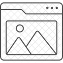 Arte Web De Borde Fino Icono