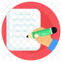 Writing Article Writing Writing Sheet Icône
