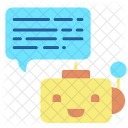 Artificial Bot Chat With Human Icon - Download in Flat Style