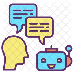 Artificial Bot Chat With Human  Icon