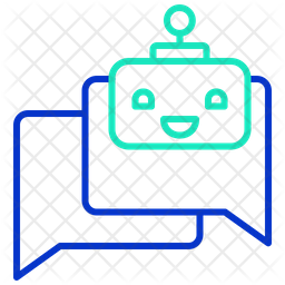 Artificial Bot Chat With Human Icon - Download in Line Style