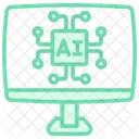 Artificial Computer Duotone Line Icon Icon