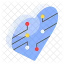 Artificial Heart Intelligence Icon