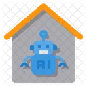Artificial Intelligence Robot Home Office Icon