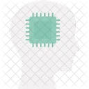 Artificial Intelligence Machine Intelligence Microchip Inside Brain Icon