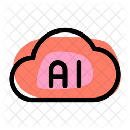 Artificial Intelligence Cloud Icon - Download in Colored Outline Style