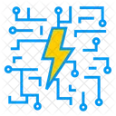Artificial Intelligence On Power System Power Electric Icon