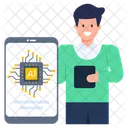 Mobile Microchip Artificial Mobile Ai Phone Icon