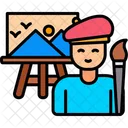 Artist Canvas Drawing Icon