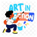 Artista Pintura Escrita Ícone