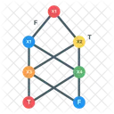 Diagrama De Decisao Binaria Arvore Binaria Grafico Conectado Ícone