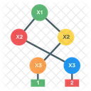 Diagrama De Decisao Binaria Arvore Binaria Grafico Conectado Ícone