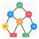 Diagrama De Decisao Binaria Arvore Binaria Grafico Conectado Ícone