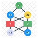 Diagrama De Decisao Binaria Arvore Binaria Grafico Conectado Ícone