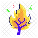 Arvore Em Chamas Lenha Queimada Incendio Florestal Icon