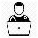 Online Stethoskop Beratung Symbol