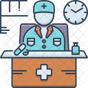 Diensthabender Arzt Patient Komfortabel Symbol