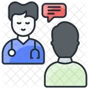 Arzt mit Patienten  Symbol