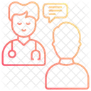 Arzt mit Patienten  Symbol