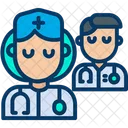 Arztin Team Krankenschwester Icon