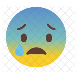 Ás com a boca aberta e suor frio Emoji Ícone