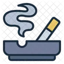 Ashtray Burning Cigarette Smoking Tool Icon