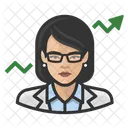 Asian Female Broker  Icon