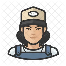 Asian Female Farmhand  Icon