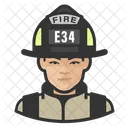 Asian Female Firefighter  Icon