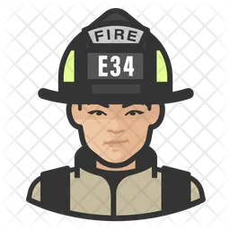 Asian Female Firefighter  Icon