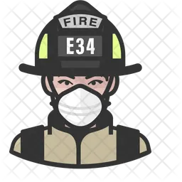 Asian Female Firefighter  Icon